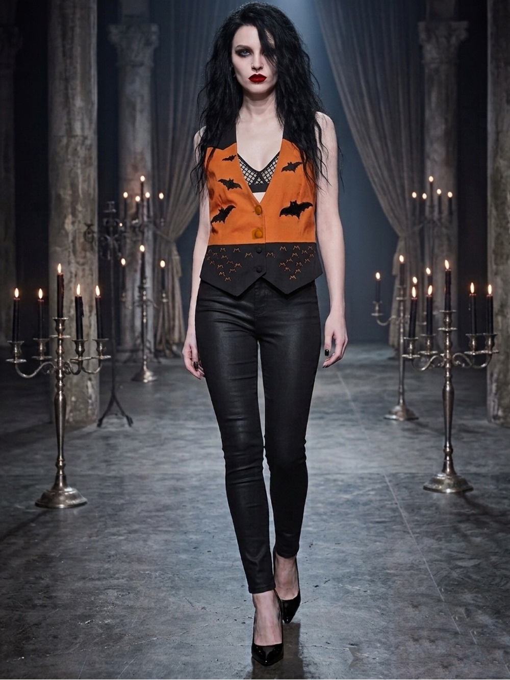 Vintage Silk Novelty Bat Vest